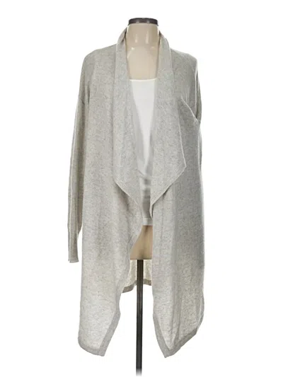 Pre-owned Halogen Cashmere Cardigan Sweater In Gray