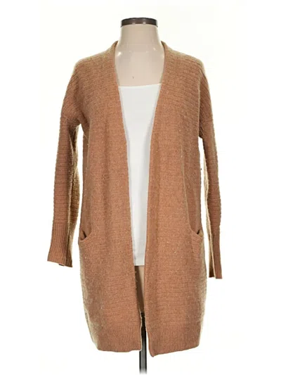 Pre-owned Halogen Cashmere Cardigan Sweater In Tan