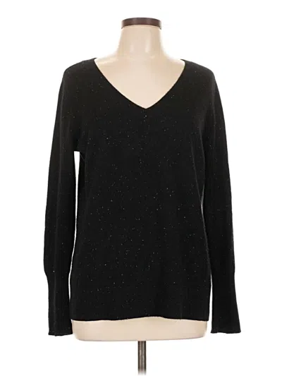 Pre-owned Halogen Cashmere Pullover Sweater In Black