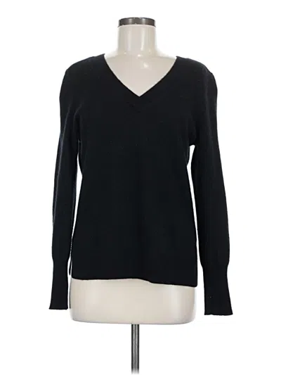 Pre-owned Halogen Cashmere Pullover Sweater In Black