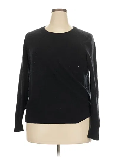 Pre-owned Halogen Cashmere Pullover Sweater In Black