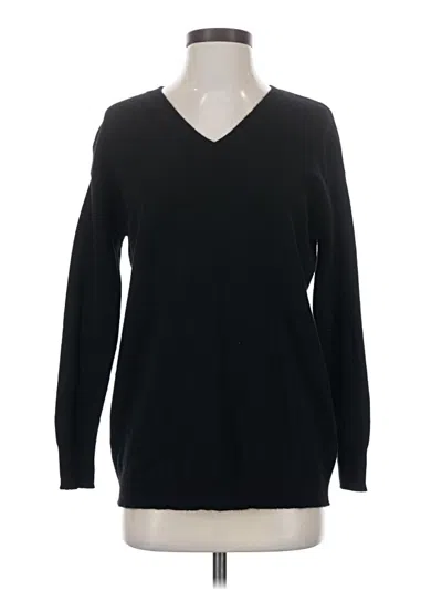 Pre-owned Halogen Cashmere Pullover Sweater In Black
