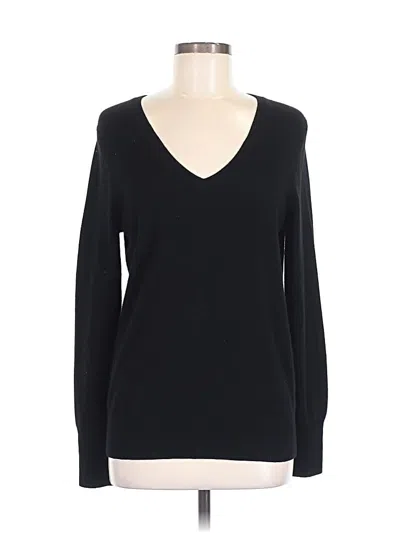 Pre-owned Halogen Cashmere Pullover Sweater In Black