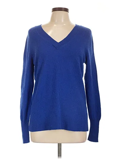 Pre-owned Halogen Cashmere Pullover Sweater In Blue