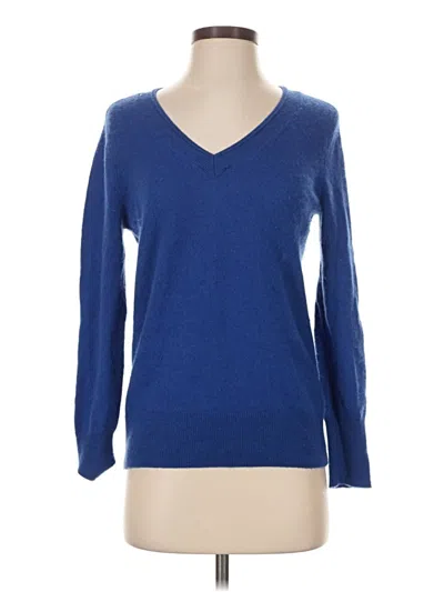 Pre-owned Halogen Cashmere Pullover Sweater In Blue