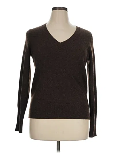 Pre-owned Halogen Cashmere Pullover Sweater In Brown