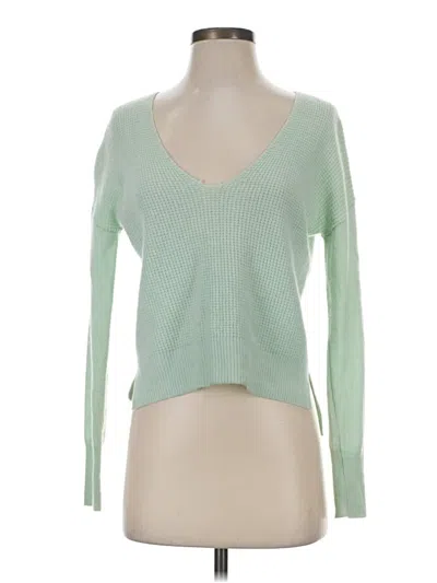 Pre-owned Halogen Cashmere Pullover Sweater In Green