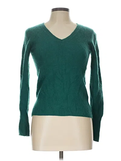 Pre-owned Halogen Cashmere Pullover Sweater In Green