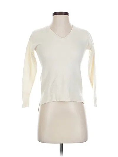 Pre-owned Halogen Cashmere Pullover Sweater In White