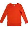 Halogen Cashmere Sweater Crew Neck Lightweight Pullover In Orange In Orange