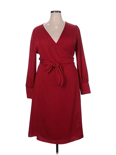 Pre-owned Halogen Casual Dress In Burgundy