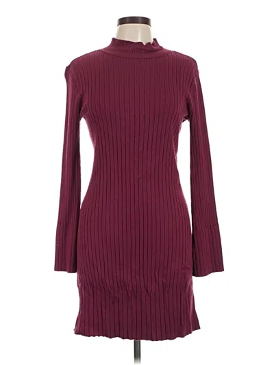 Pre-owned Halogen Casual Dress In Burgundy