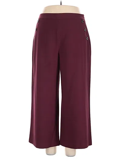 Pre-owned Halogen Casual Pants In Burgundy
