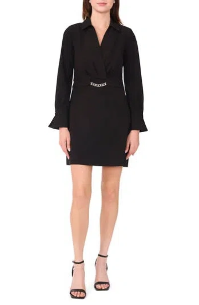 Halogen ® Chain Long Sleeve Minidress In Black