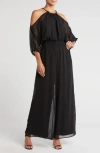 Halogen ® Chiffon Halter Jumpsuit In Black
