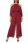 Halogen ® Chiffon Halter Jumpsuit In Burgundy