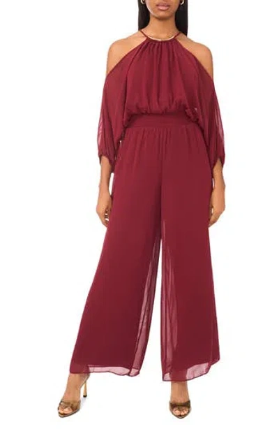 Halogen ® Chiffon Halter Jumpsuit In Burgundy