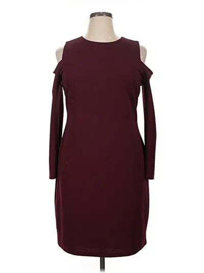 Pre-owned Halogen Cocktail Dress In Burgundy