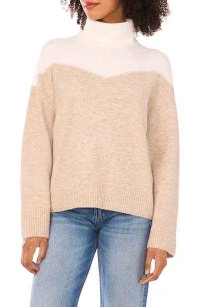Halogen ® Colorblock Blanket Stitch Sweater In Brown