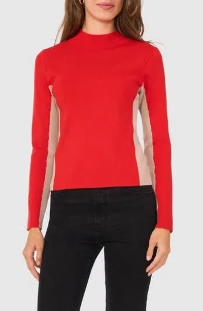 Halogen ® Colorblock Mock Neck Sweater