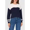 Halogen ® Colorblock Stripe Sleeve Sweater In Classic Navy