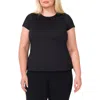 Halogen Crewneck Cap Sleeve Top In Rich Black
