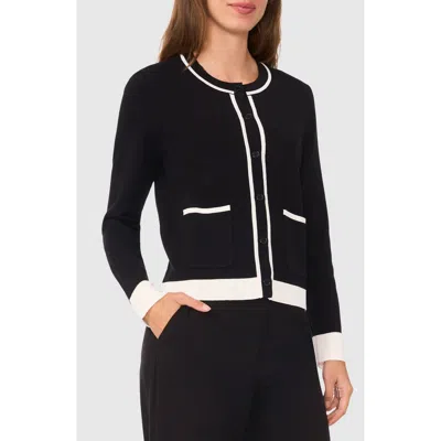 Halogen ® Contrast Trim Cardigan In Rich Black