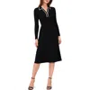 Halogen ® Contrast Trim Long Sleeve Sweater Dres In Rich Black