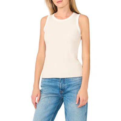 Halogen ® Contrast Trim Ribbed Tank In White