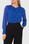 Halogen ® Cowl Neck Chiffon Top In Blue
