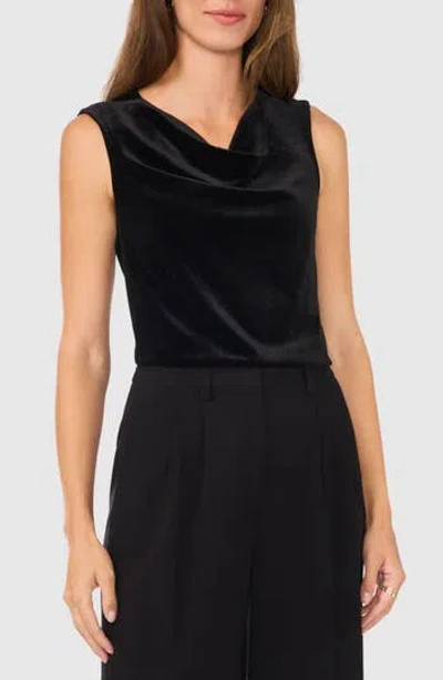 Halogen ® Cowl Neck Velvet Sleeveless Top In Rich Black