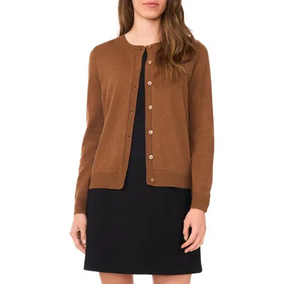 Halogen ® Crewneck Cardigan In Brown