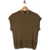 Halogen ® Crewneck Rib Sweater Top In Grape Leaf Green
