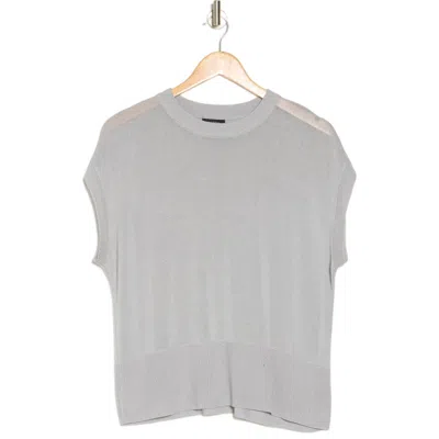 Halogen ® Crewneck Rib Sweater Top In Silver Mist