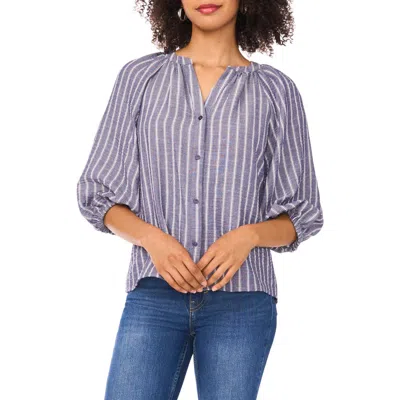 Halogen ® Crinkle Puff Sleeve Button-up Shirt In Blue
