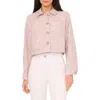 Halogen ® Crop Linen Blend Jacket In Pink