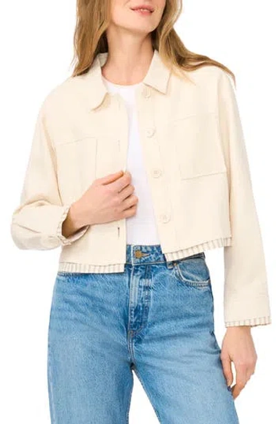 Halogen ® Crop Twill Shirt Jacket In Neutral