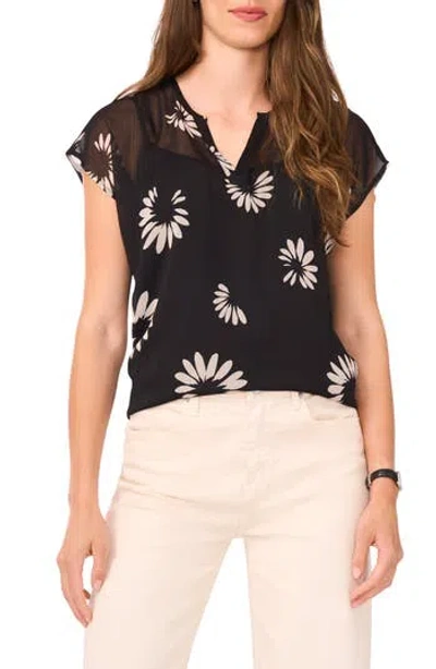 Halogen ® Daisy Petals Popover Top In Black