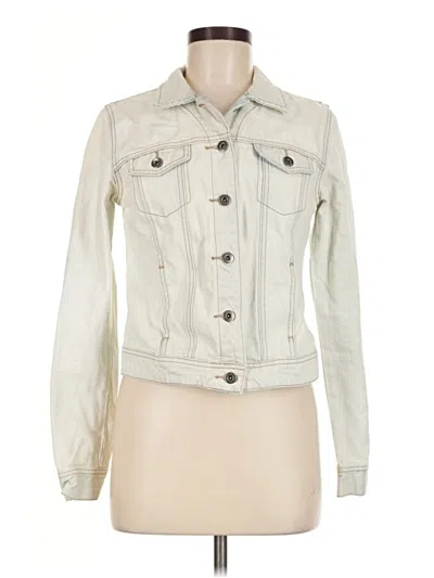 Pre-owned Halogen Denim Jacket In Ivory