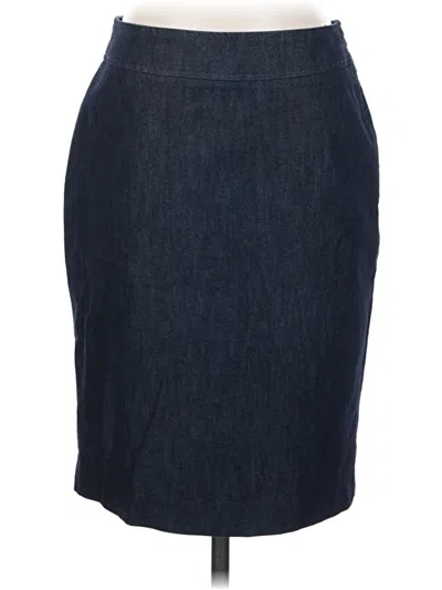 Pre-owned Halogen Denim Skirt In Blue