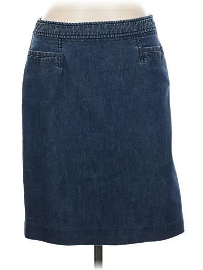 Pre-owned Halogen Denim Skirt In Blue