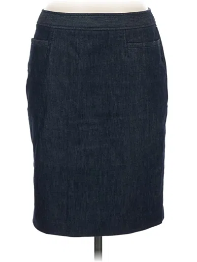 Pre-owned Halogen Denim Skirt In Blue