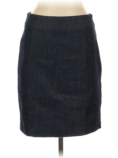 Pre-owned Halogen Denim Skirt In Gray
