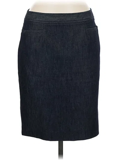 Pre-owned Halogen Denim Skirt In Gray