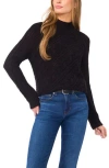 Halogen ® Diagonal Cable Mock Neck Sweater In Black