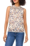 Halogen ® Ditsy Cowl Neck Sleeveless Mesh Top In Brown