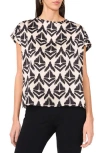 Halogen ® Dolman Sleeve Back Tie Top In Soft Cream Ikat Print