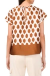 Halogen ® Dolman Sleeve Back Tie Top In Sugar Camel Dot Print