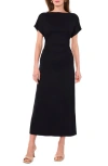 Halogen Dolman Sleeve Midi Dress In Rich Black