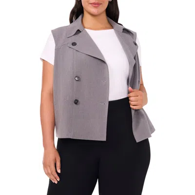 Halogen ® Double Breasted Trench Vest In Gray